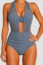 Maillot de bain avec shorty intégré et taille haute