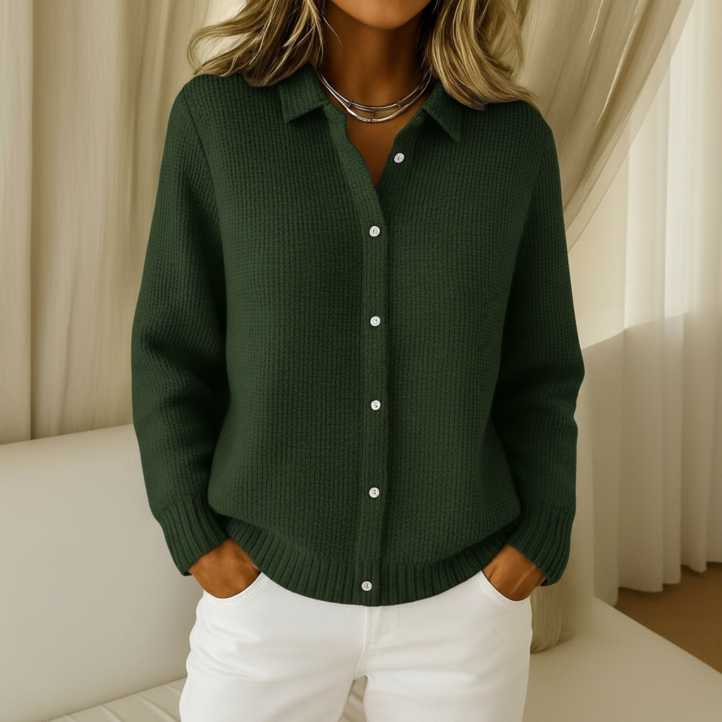 Elena | Cárdigan clásico de punto suave