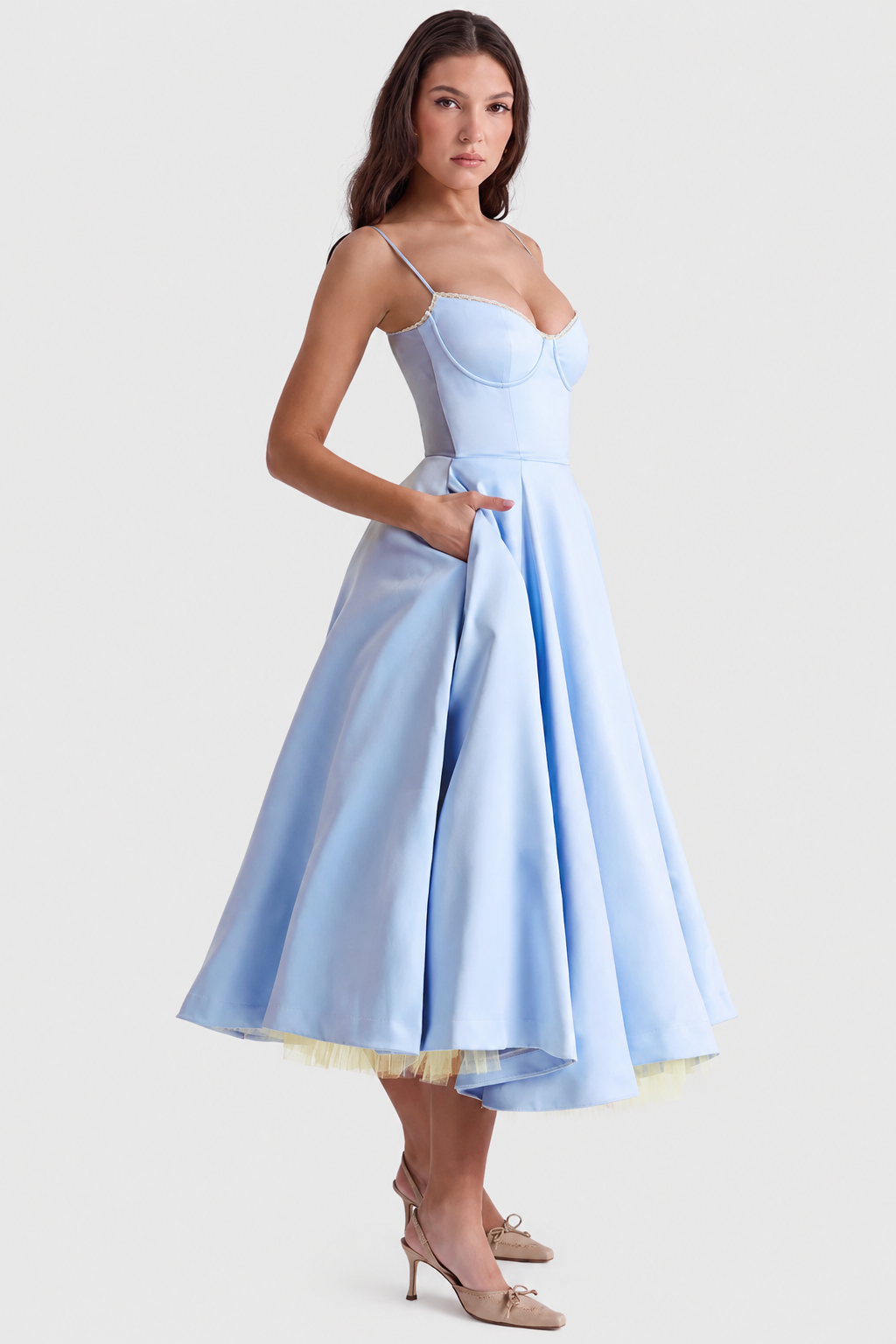 Daisy - Vestido Midi de satén lujoso