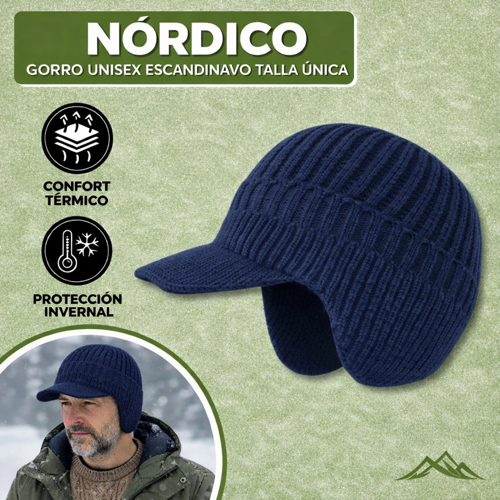 Gorro de invierno escandinavo con protección para las orejas