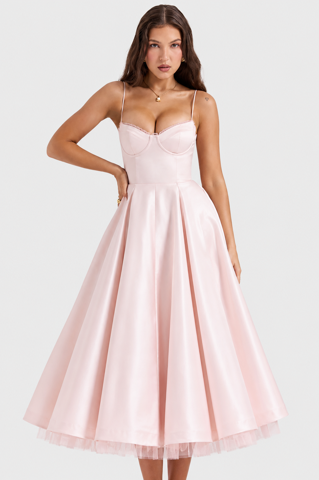 Daisy - Vestido Midi de satén lujoso