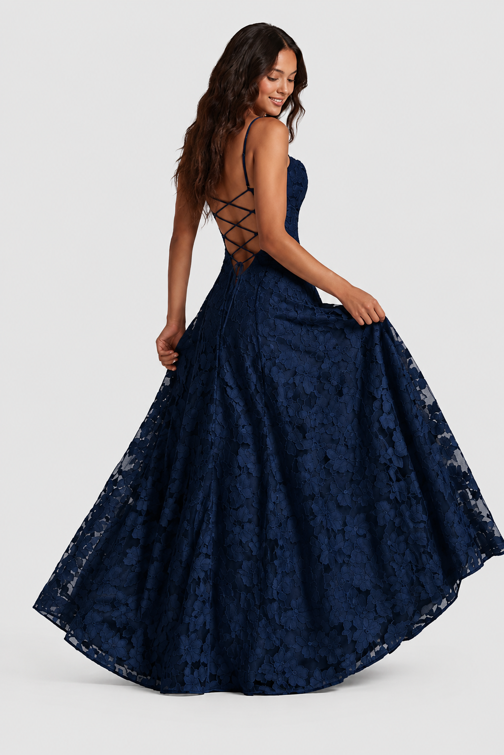 Sofía - Vestido Largo de Encaje Floral
