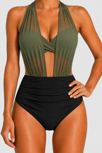Maillot de bain avec shorty intégré et taille haute