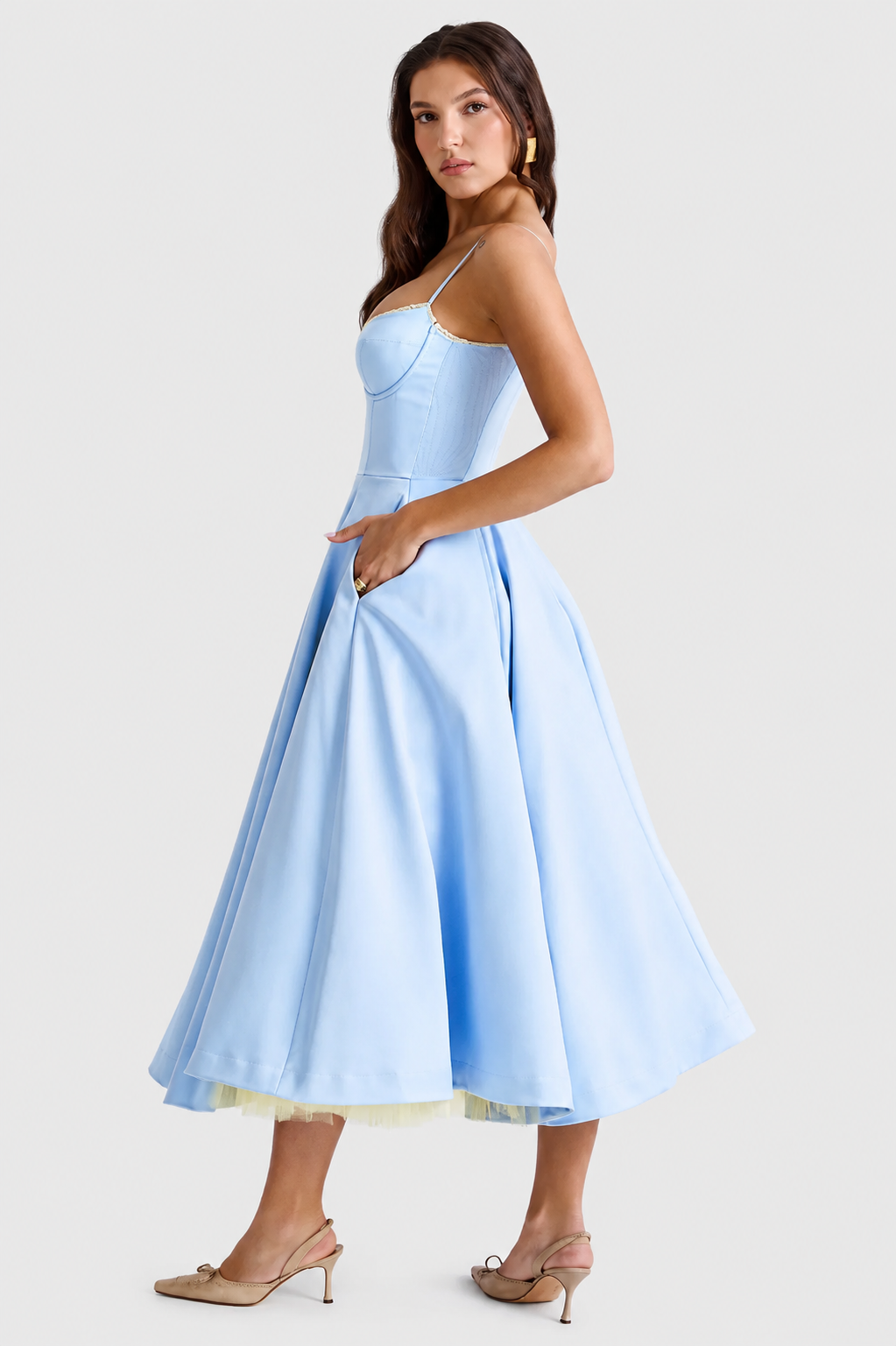 Daisy - Vestido Midi de satén lujoso
