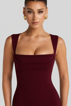 Grace - Vestido largo moldeador con escote cuadrado