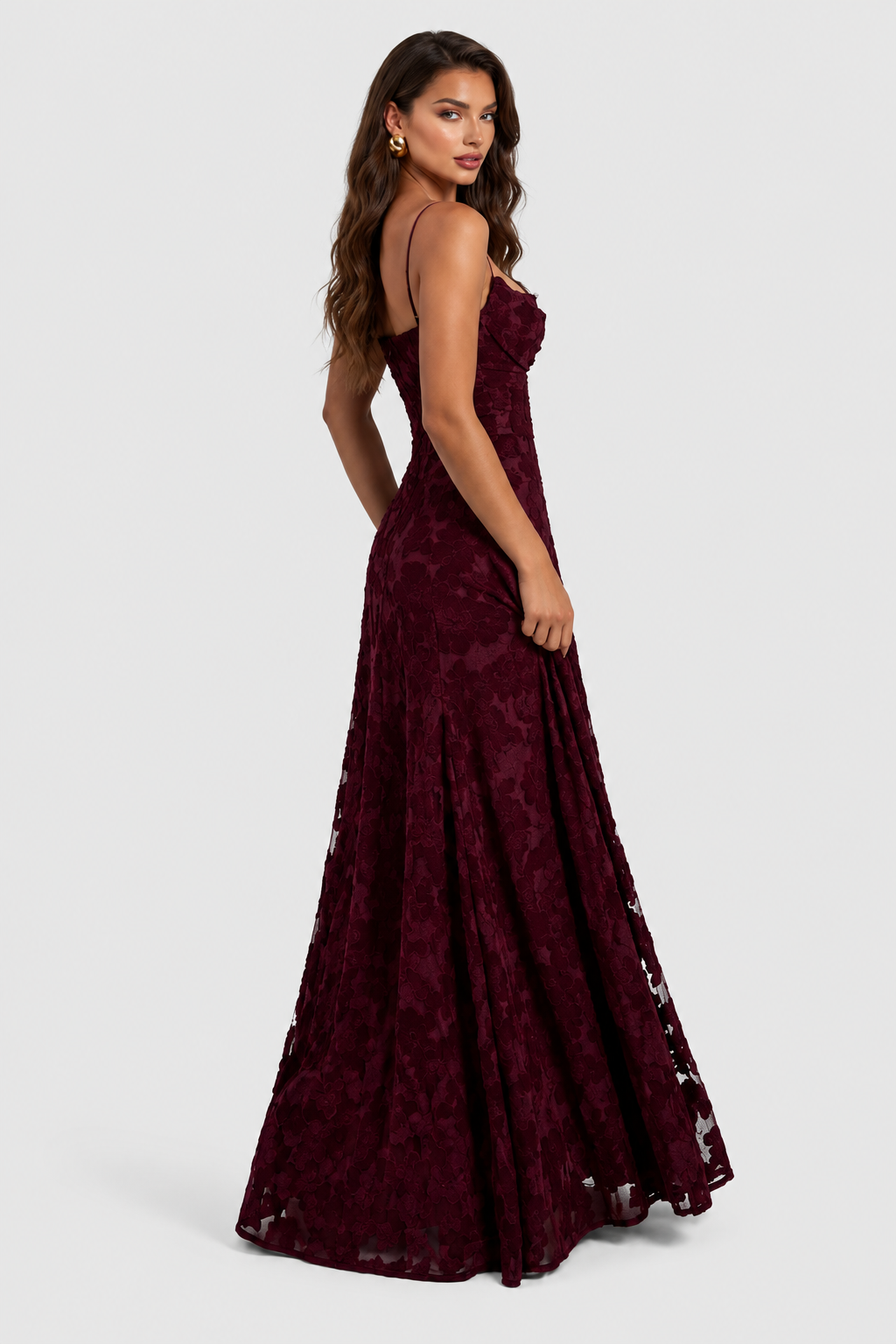 Sofía - Vestido Largo de Encaje Floral