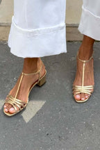 Sandalias de tiras con tacón