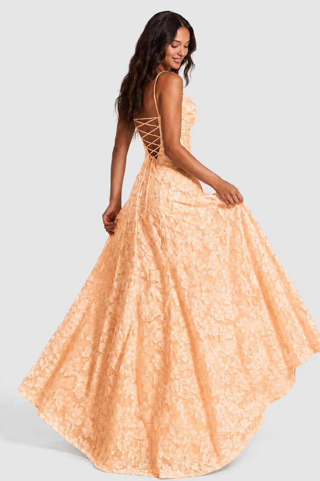 Sofía - Vestido Largo de Encaje Floral