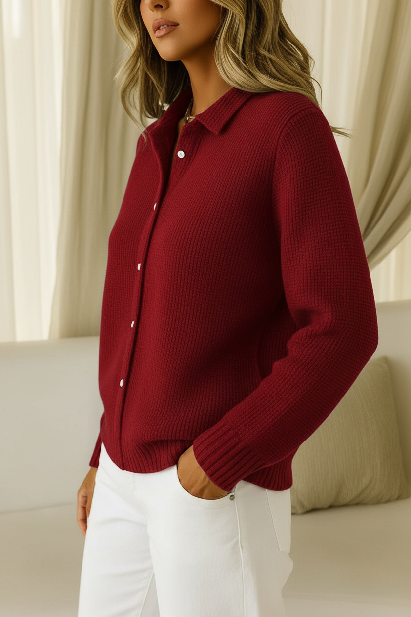 Elena | Cárdigan clásico de punto suave