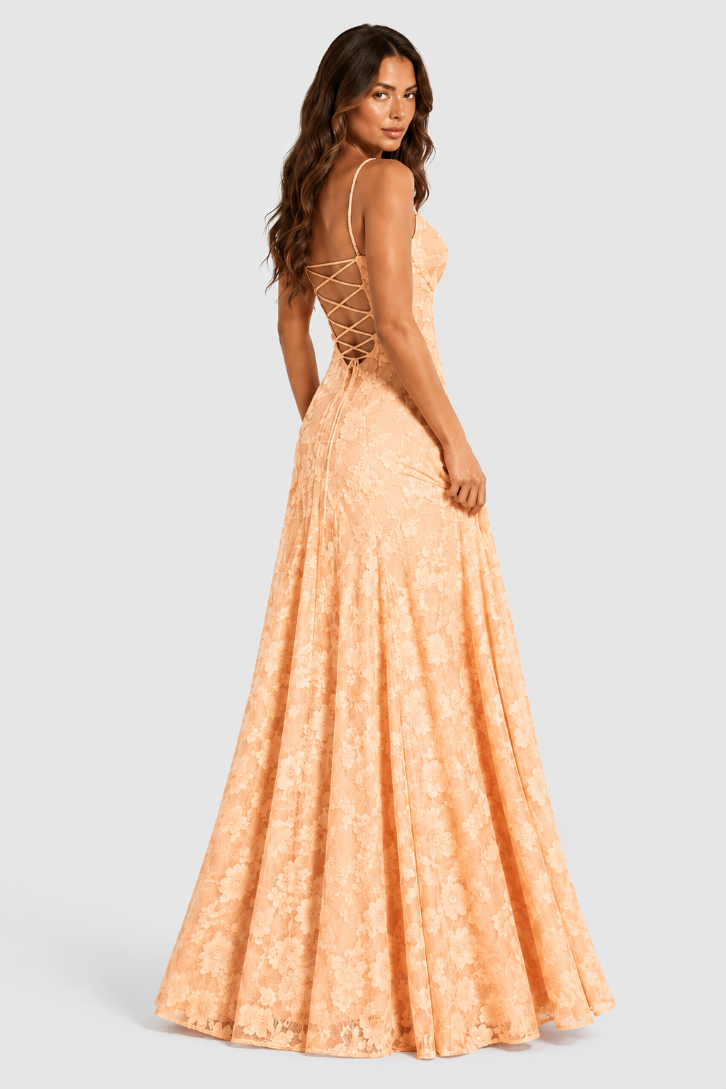 Sofía - Vestido Largo de Encaje Floral