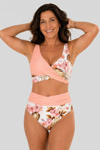 Bikini floral Moldeador de Cintura Alta