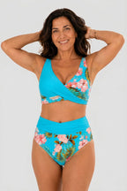 Bikini floral Moldeador de Cintura Alta