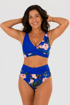 Bikini floral Moldeador de Cintura Alta