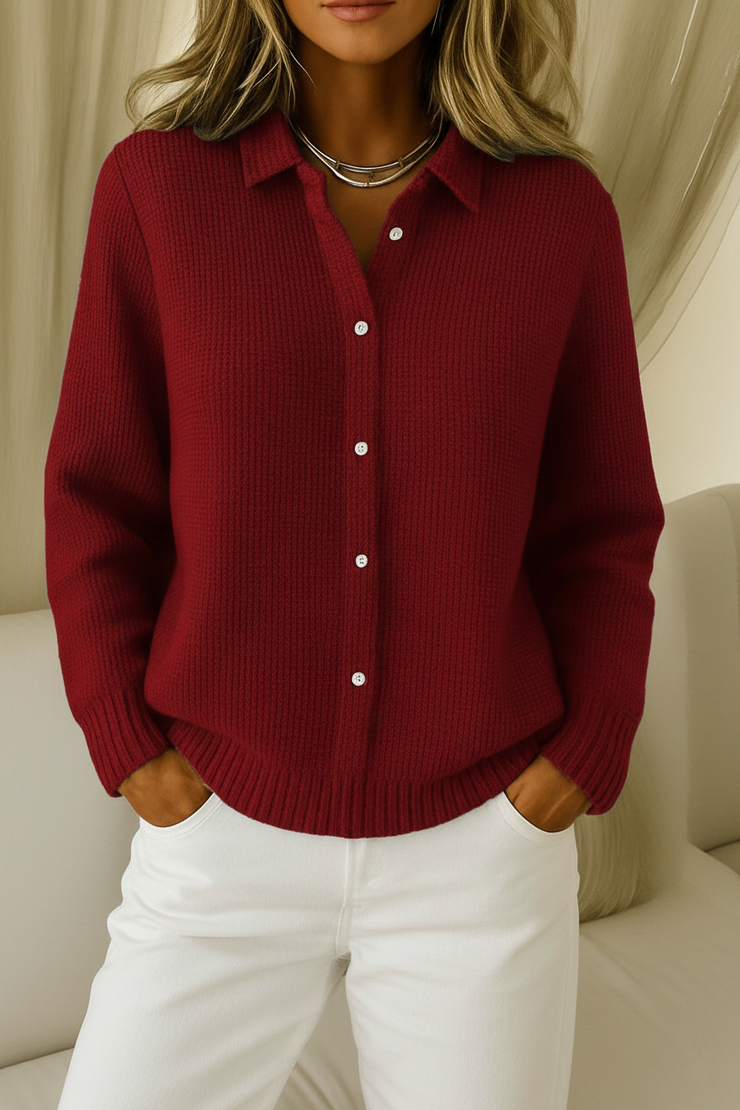 Elena | Cárdigan clásico de punto suave