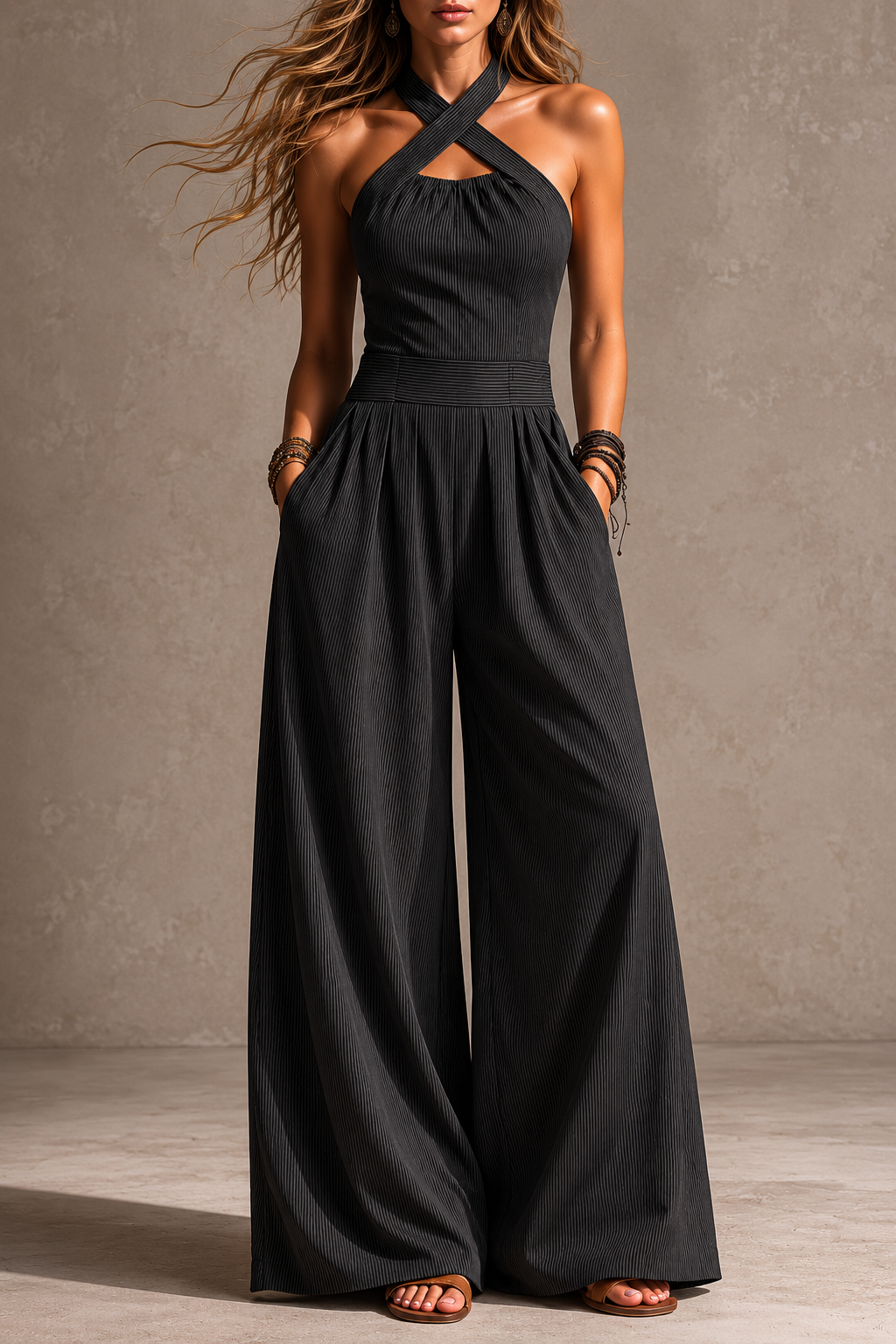 Blanca - Mono Elegante con Escote Cruzado