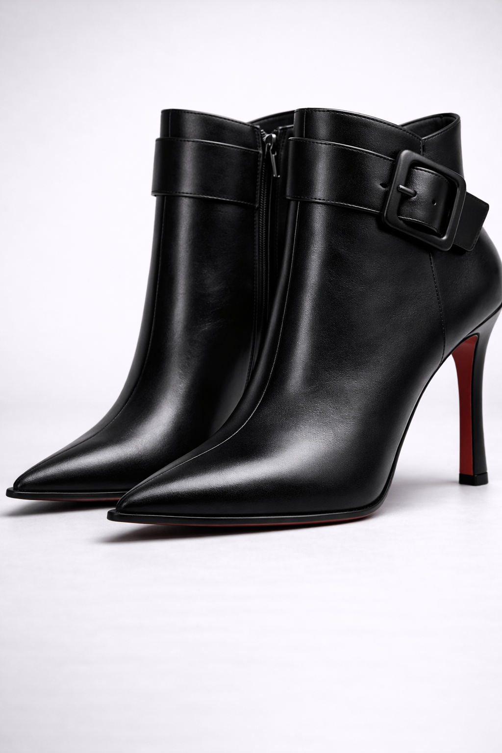 Botines de tacón con hebilla oversize