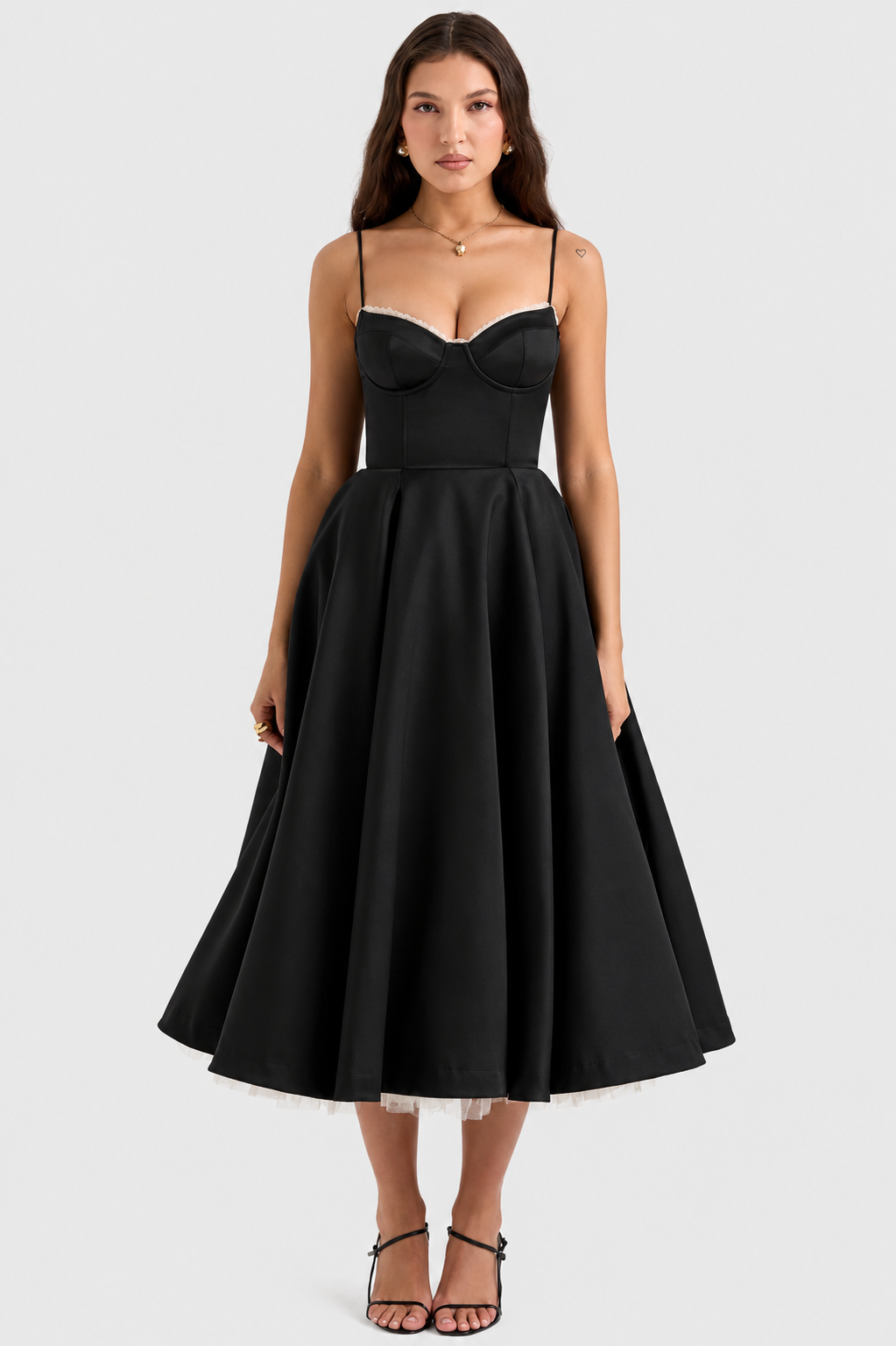 Daisy - Vestido Midi de satén lujoso