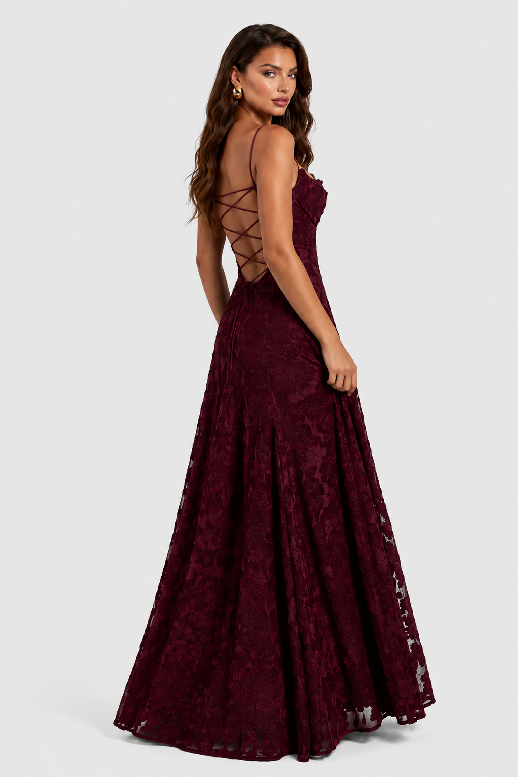 Sofía - Vestido Largo de Encaje Floral