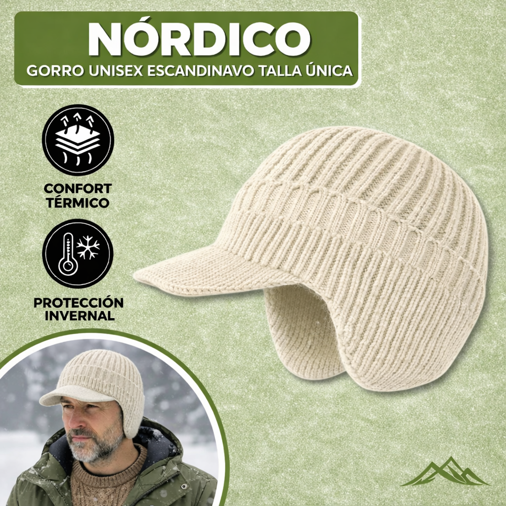 Gorro de invierno escandinavo con protección para las orejas