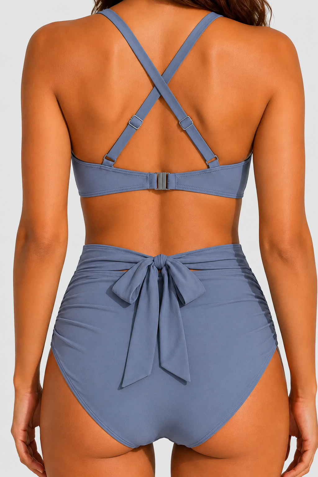 Maillot de bain avec shorty intégré et taille haute