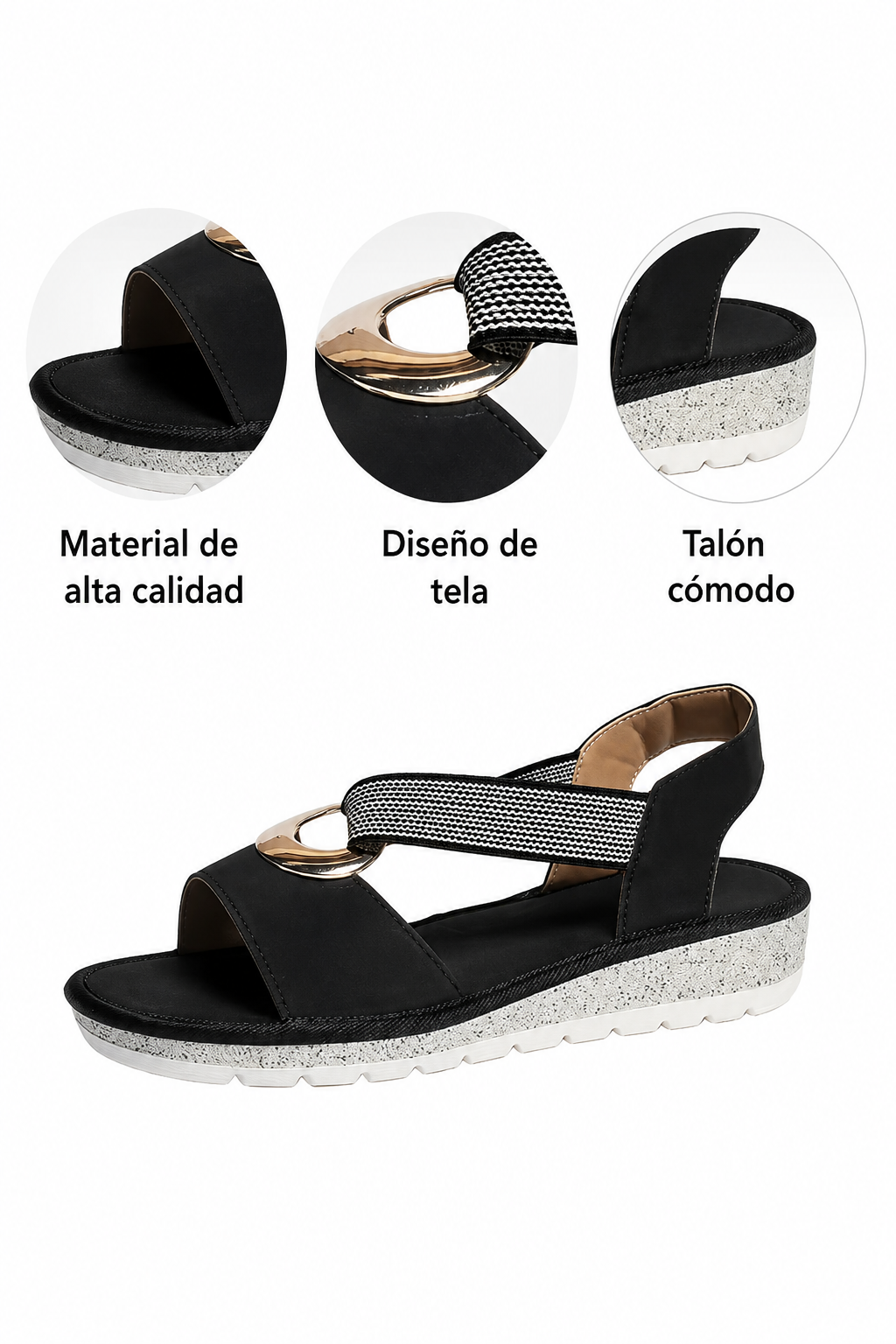 Soléa - Sandalias de cuña cómodas para Verano