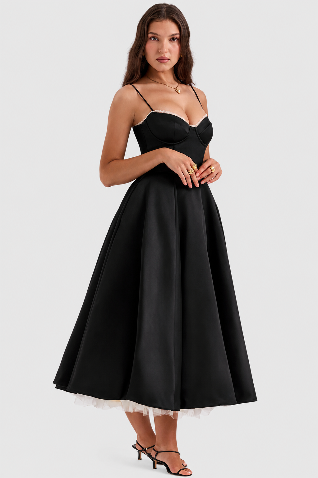 Daisy - Vestido Midi de satén lujoso