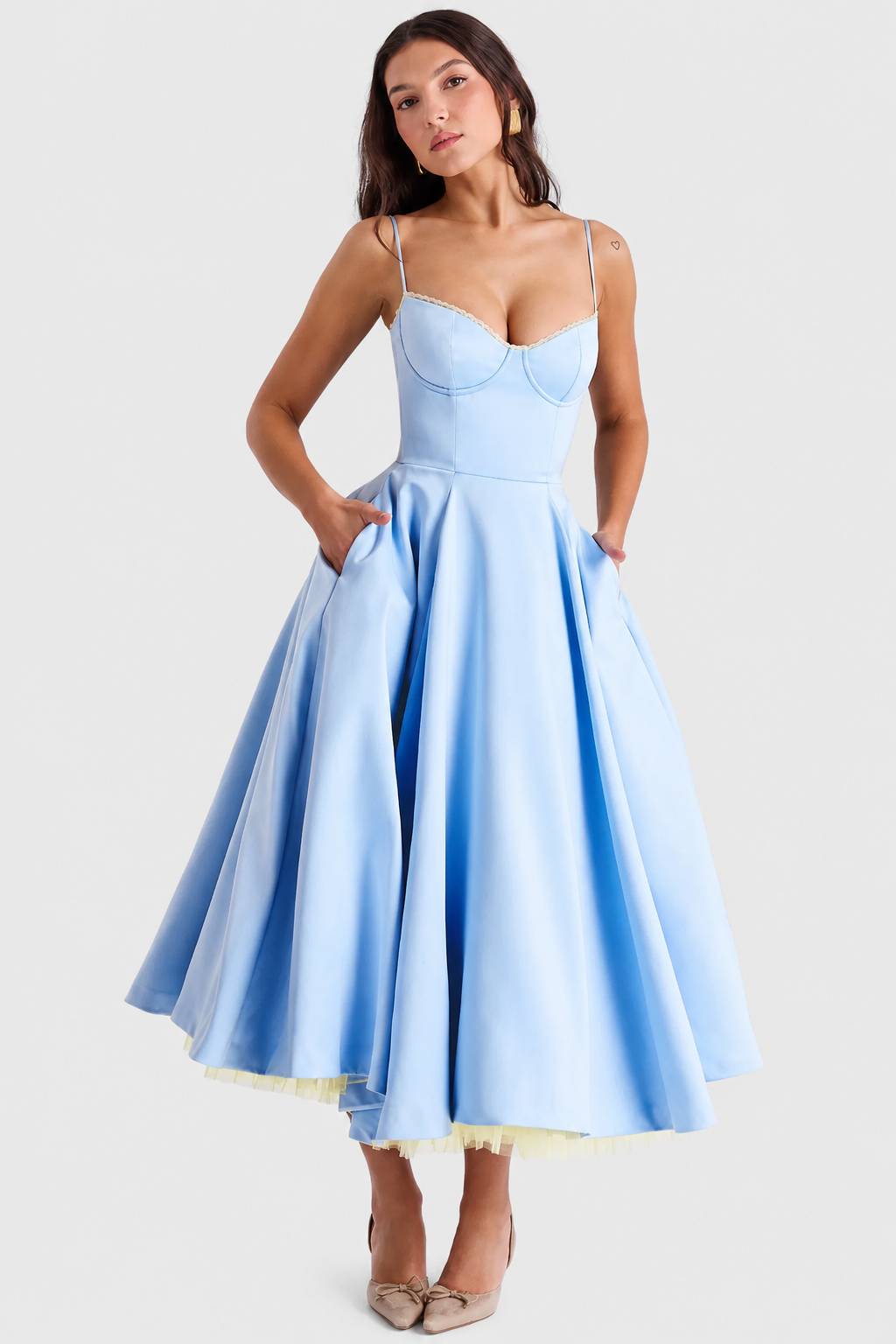 Daisy - Vestido Midi de satén lujoso