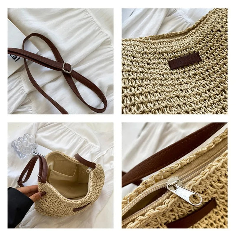 Bolso bandolera de rafia