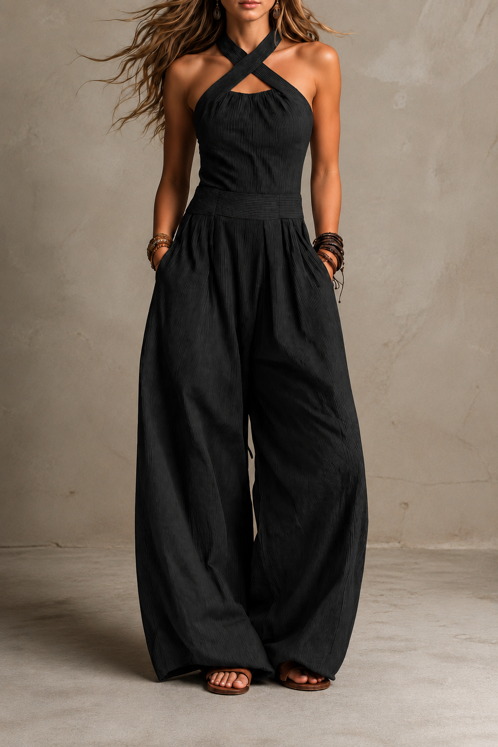 Blanca - Mono Elegante con Escote Cruzado
