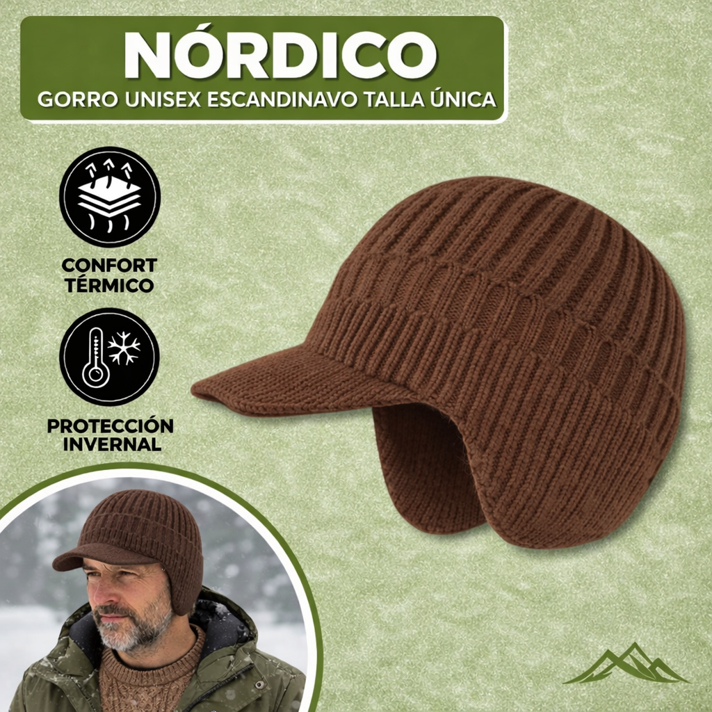 Gorro de invierno escandinavo con protección para las orejas