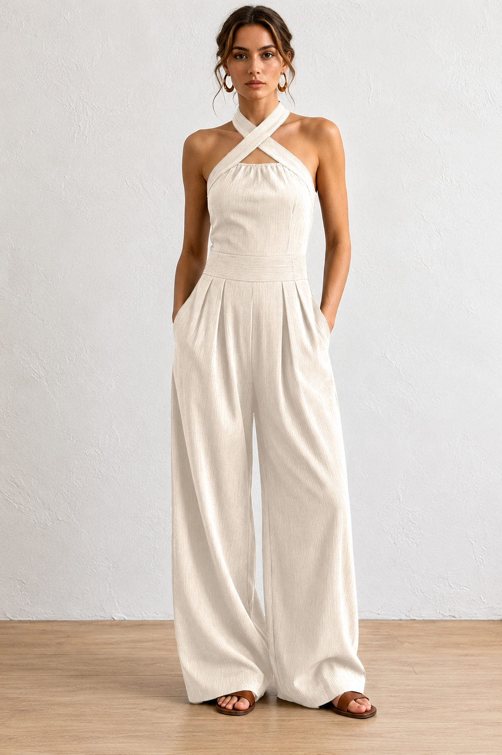 Blanca - Mono Elegante con Escote Cruzado