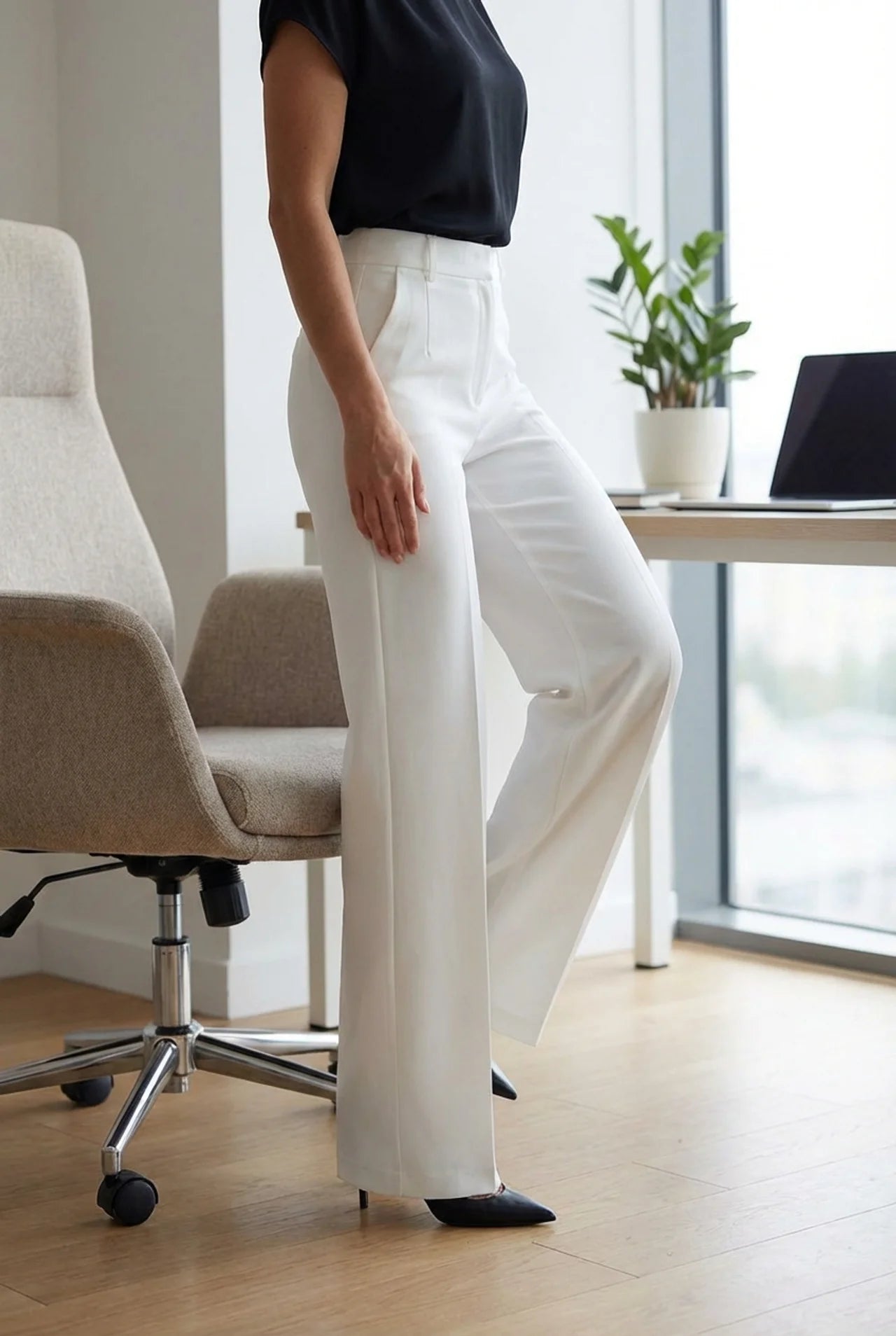 Pantalones de Traje de cintura alta