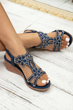 Elegantes sandalias ortopédicas de cuña para mujer
