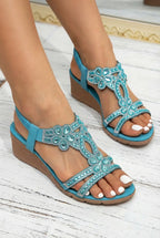 Elegantes sandalias ortopédicas de cuña para mujer